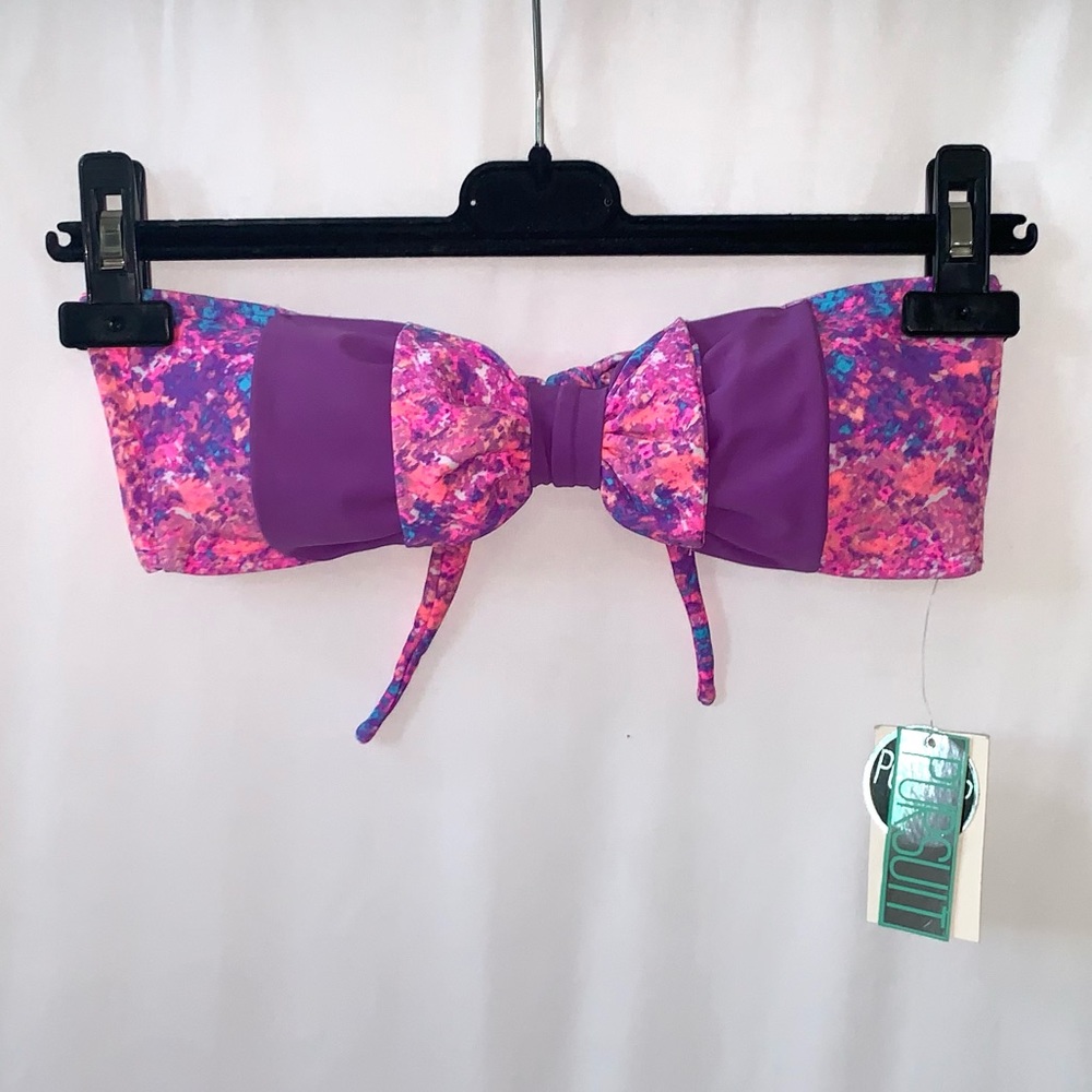 PURSUIT Strapless Bow Front Bikini Top Size Medium